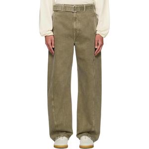 Lemaire Зеленые джинсы мужские Green