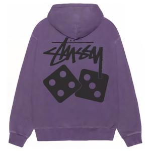 Застежка-молния худи с пигментной окраской Stussy, фиолетовый
