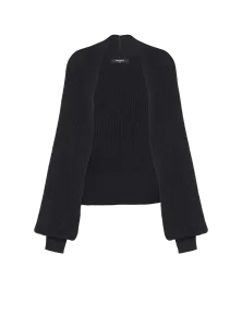 Болеро-кардиган из рубчатого трикотажа Balmain, желтый/черный