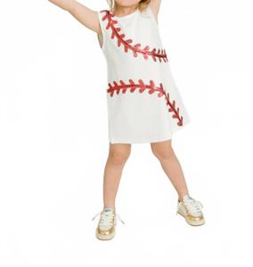 Детское белое бейсбольное платье Belle Cher