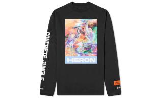 Футболка с длинным рукавом Heron с акварельным принтом HERON PRESTON, черный