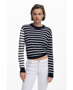 Женский свитер в горизонтальную полоску Desigual, Black