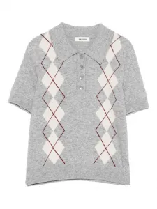 Рубашка поло с узором SANDRO, серый