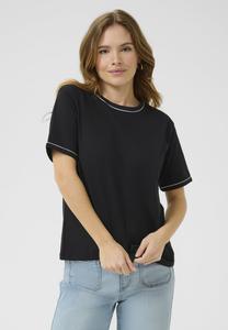 Футболка Kaffe KAJAMIE, Black Deep W White Contrast/Black