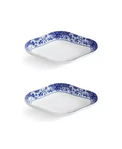 Синие итальянские тарелки с бриллиантами из броккато, набор из 2 шт. Spode, blue