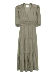 Ярусное платье Cleli с объемными рукавами Ba&Sh, зеленый