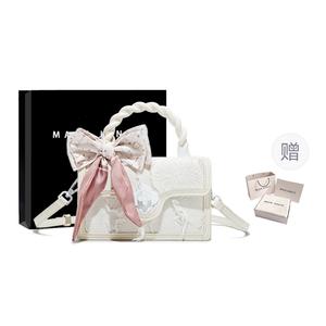 MACKJANICE Джинсовый холщовый маленький квадратный рюкзак, Ivory