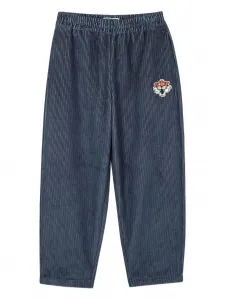 Вельветовые брюки с эластичным поясом Kenzo Kids, синий