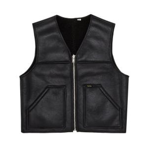 Утепленный жилет Supreme Reversible Faux Shearling Work Vest, черный