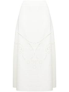 Chloé high-waisted embroidered-design skirt, белый