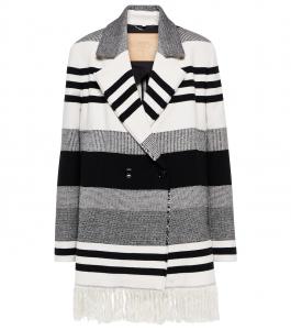 Полосатая куртка класса люкс из хлопка и шерсти Dorothee Schumacher, Beige Black