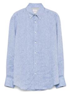 Льняная рубашка Brunello Cucinelli, синий