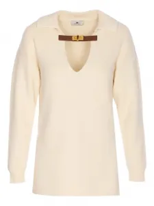 Свитер с воротником Elisabetta Franchi, белый