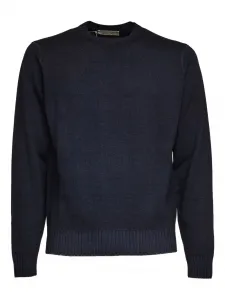 Джемпер с круглым вырезом и длинными рукавами Filippo De Laurentiis, синий