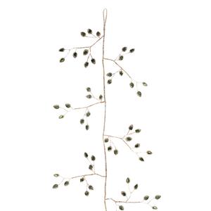 Гирлянда декоративная Melrose International из бисера и листьев, 2 штуки, зеленый / золотой