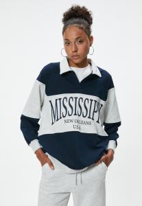 Топ с длинными рукавами COLLEGE Koton, темно-синий