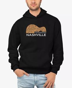 Мужская толстовка с капюшоном Nashville Guitar Word Art LA Pop Art, черный
