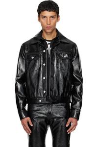 Виниловая куртка дальнобойщика Courrèges, черный