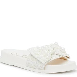 Женские босоножки Jessica Simpson Rexinne, белые, с бантом, со стразами, GAL636 Jessica Simpson, белый