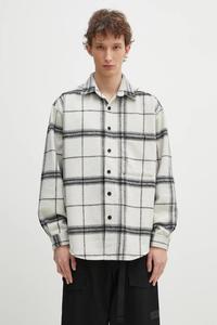 Рубашка в клетку с добавлением шерсти Check Flannel Shirt Mki Miyuki Zoku, бежевый