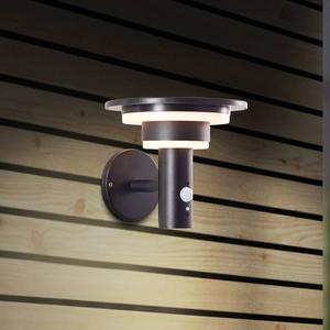 Настенный светильник Brilliant Garvina, нержавеющая сталь - черная - 1 пламя