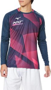 Волейбольная форма Mizuno V2MAA510, тренировочная толстовка N-XT, с длинным рукавом, стандартный крой, синий/розовый