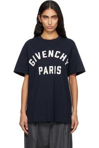 Givenchy Футболка свободного кроя темно-синего цвета "Givenchy Paris"