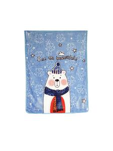 Уютное детское одеяло из 100% полиэстера, 100х130 см, с животными и цветами черного цвета. Almina