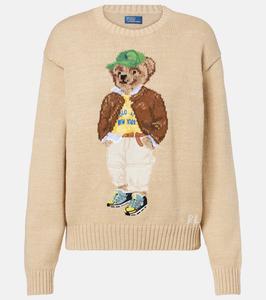Свитер из хлопка с интарсией Polo Bear Polo Ralph Lauren, Tan Multi
