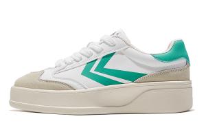 Женские бело-зеленые скейтерские кеды Low Top Feiyue