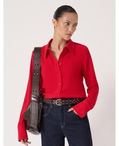 Женская приталенная рубашка с текстурированной поверхностью Hush, Bright red