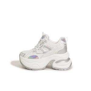 Женские кроссовки с мягкой подошвой и износостойким эффектом, увеличивающие рост Milan love song, White