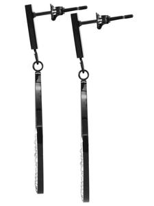 Adeliás Женские серьги - серьги-гвоздики из нержавеющей стали со стразами черного цвета