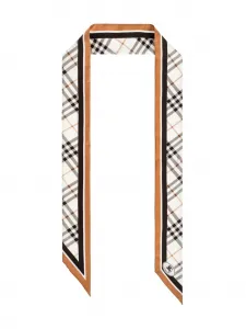 Шелковый шарф в клетку Burberry, белый