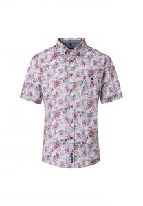 Повседневная рубашка с коротким рукавом и принтом повседневный крой Casamoda, красный