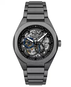 Мужские часы Armani Exchange Sync Automatic из нержавеющей стали с цветным покрытием, 44 мм A|X Armani Exchange, gunmetal