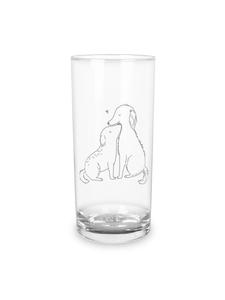 Стакан для питья с рисунком собачьей любви, прозрачный, без слов Mr. & Mrs. Panda