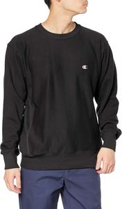 Мужская толстовка Champion C3-T016, с длинным рукавом, флисовой подкладкой, 100% хлопок, 283 г, вышивка логотипа в одну точку, толстовка с круглым вырезом и обратным плетением (R), черный