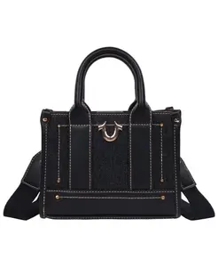 Мини-сумка-тоут с джинсовым логотипом и ремешком True Religion, Black