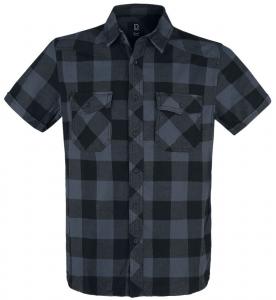 Рубашка с короткими рукавами Brandit Checkshirt halfsleeve, черный/серый