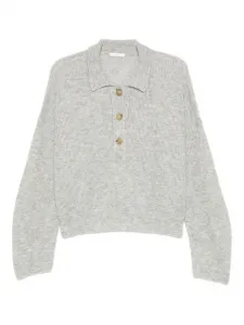 Свитер Haikure с воротником поло на пуговицах, серый