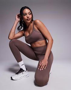 4505 Бесшовный спортивный бюстгальтер средней поддержки для пышной груди, молочный шоколад