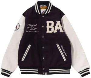 Куртка-бомбер BAPE A Bathing Ape Varsity Jacket, фиолетовая