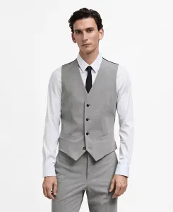 Мужской жилет Paris Super Slim-Fit Mango, серый