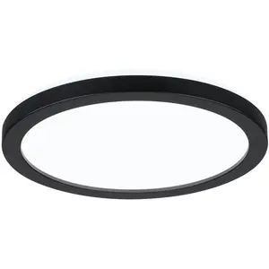 Светодиодная панель Atria Shine IP44 круглая 190 мм 11,2 Вт 850 лм 4000 К 1 шт. Нейтрально-белая подсветка Paulmann, черный