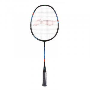 LINING Thunder JR Carbon Aluminum бадминтонная ракетка атакующего типа с утяжеленной головкой, жестким стержнем, начальный уровень, 555 мм, 7U, черный