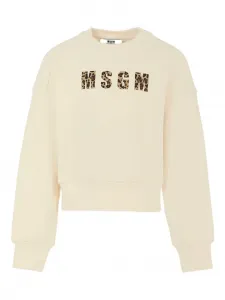 Толстовка с логотипом и леопардовым принтом MSGM Kids, нейтральный