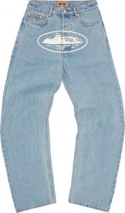 Джинсы Corteiz Alcatraz Baggy 'Washed Blue', синий