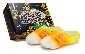 Adidas Originals Мюли AdiFOM IIInfinity, тихие, износостойкие, закрытые тапочки, унисекс, белые, оранжевые, желтые