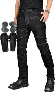 Мотоциклетные джинсы, износостойкие джинсовые мотоциклетные брюки для подростков с регулируемыми защитными элементами, сертифицированными по стандарту CE, Schwarz